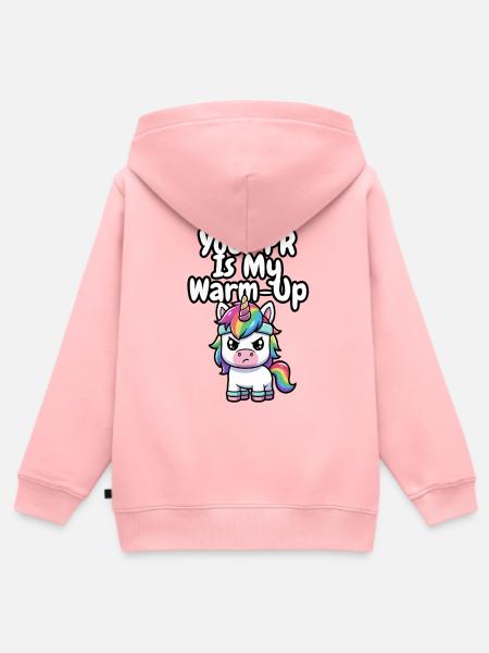 Aufwärm-Einhorn-PR - Kinder Premium Organic Zip Hoodie - Rosa