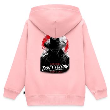 Legenden Führen Nicht Folgen - Kinder Premium Organic Zip Hoodie - Rosa - Hinten - AI Model Kid Female (0cm)