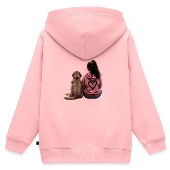 Mädchen mir Goldie - Kinder Premium Organic Zip Hoodie - Rosa - Hinten - AI Model Kid Female (0cm)