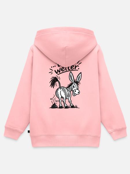 Goldesel Cartoon - Kinder Premium Organic Zip Hoodie - Rosa