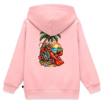 Hawaiianischer Lobster am Strand - Kinder Premium Organic Zip Hoodie - Rosa - Hinten - AI Model Kid Female (0cm)