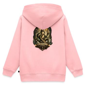 Leuchtturm Kraken Sailor - Kinder Premium Organic Zip Hoodie - Rosa - Hinten - AI Model Kid Female (0cm)