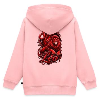 Löwe Roter Löwe Tierkreiskrone - Kinder Premium Organic Zip Hoodie - Rosa - Hinten - AI Model Kid Female (0cm)