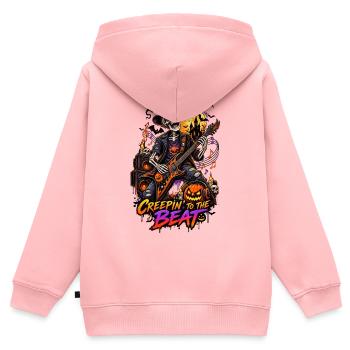 Schleichend zum Beat – Halloween Rock - Kinder Premium Organic Zip Hoodie - Rosa - Hinten - AI Model Kid Female (0cm)