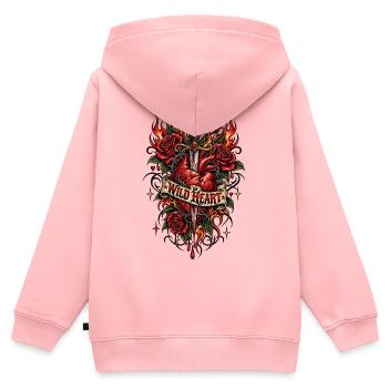 Wild Heart – Tattoo-Edition - Kinder Premium Organic Zip Hoodie - Rosa - Hinten - AI Model Kid Female (0cm)