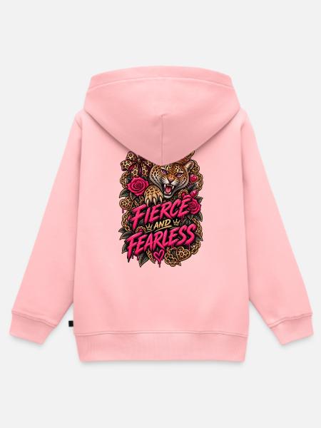 Wild und furchtlos - Kinder Premium Organic Zip Hoodie - Rosa