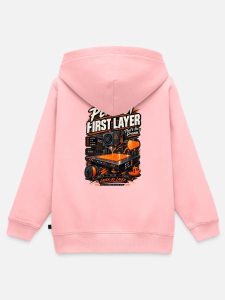 3D Druck Perfect First Layer - Kinder Premium Organic Zip Hoodie - Rosa