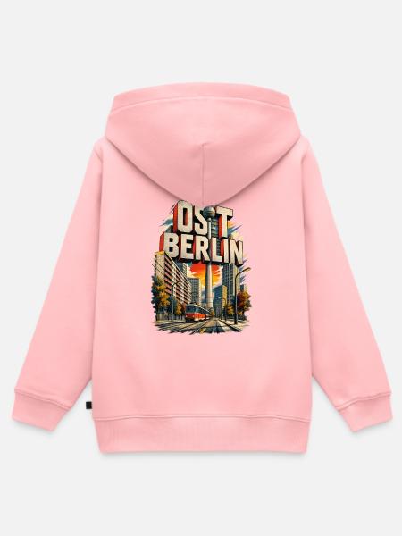 Ost-Berlin – Fernsehturm und Plattenbau - Kinder Premium Organic Zip Hoodie - Rosa