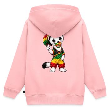 Hermine rasta BB - Kinder Premium Organic Zip Hoodie - Rosa - Hinten - AI Model Kid Female (0cm)