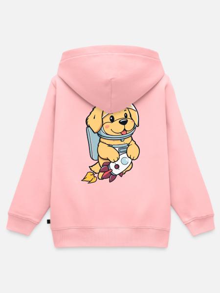 Astro Puppy - Kinder Premium Organic Zip Hoodie - Rosa
