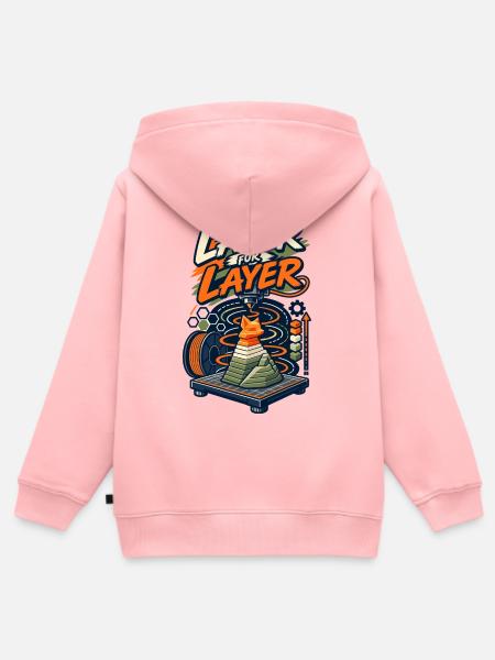 3D Drucker Layer für Layer - Kinder Premium Organic Zip Hoodie - Rosa