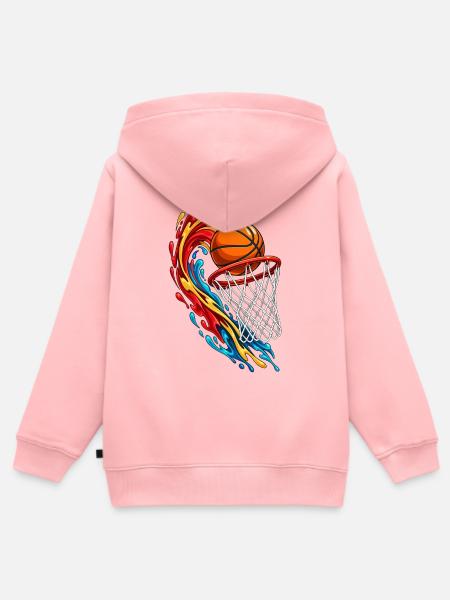 Basketball-Wirbel - Kinder Premium Organic Zip Hoodie - Rosa