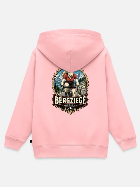 Rennradfahrerin Bergziege - Kinder Premium Organic Zip Hoodie - Rosa