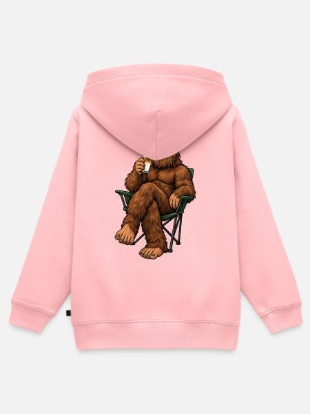 Bigfoot mit Latte Macchiato - Kinder Premium Organic Zip Hoodie - Rosa