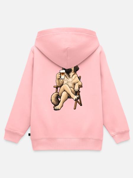 Kangal mit Latte Macchiato - Kinder Premium Organic Zip Hoodie - Rosa