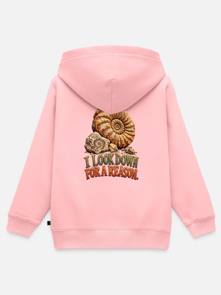 Fossiljagd-Ammoniten-Humor - Kinder Premium Organic Zip Hoodie - Rosa