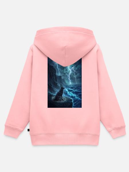 Sturmwolf-Aussichtspunkt - Kinder Premium Organic Zip Hoodie - Rosa