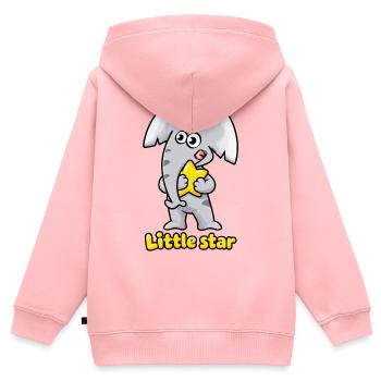 Kleiner Sternelefant Charlie - Kinder Premium Organic Zip Hoodie - Rosa - Hinten - AI Model Kid Female (0cm)