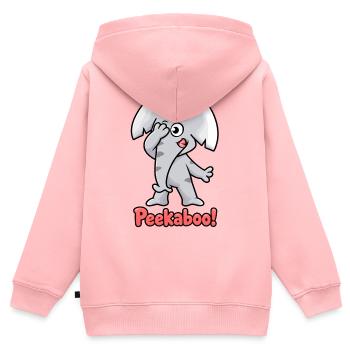 Kuckuck, Charlie die Elefantenkinder - Kinder Premium Organic Zip Hoodie - Rosa - Hinten - AI Model Kid Female (0cm)