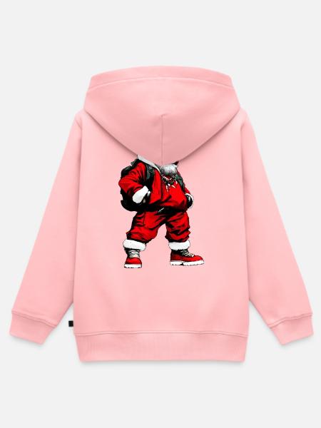 Weihnachtsmann Rapper Hip Hop - Kinder Premium Organic Zip Hoodie - Rosa