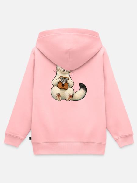Hermelin spielt Kalimba - Kinder Premium Organic Zip Hoodie - Rosa