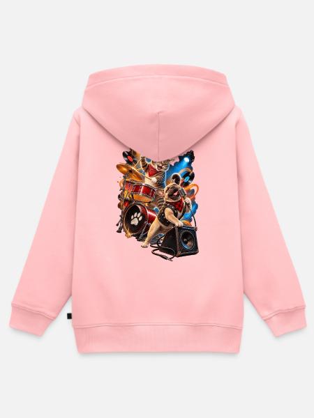 Pets × Musik - Kinder Premium Organic Zip Hoodie - Rosa