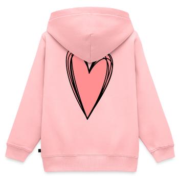 Herz rosa Scribble Doodle Geschenk Liebe - Kinder Premium Organic Zip Hoodie - Rosa - Hinten - AI Model Kid Female (0cm)