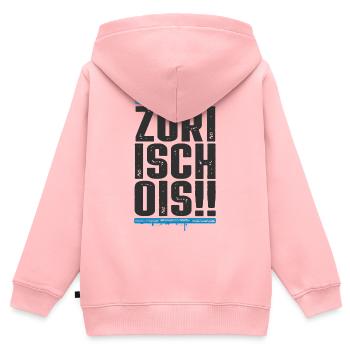 Zürich / Züri isch ois / Zürcher FC - Kinder Premium Organic Zip Hoodie - Rosa - Hinten - AI Model Kid Female (0cm)