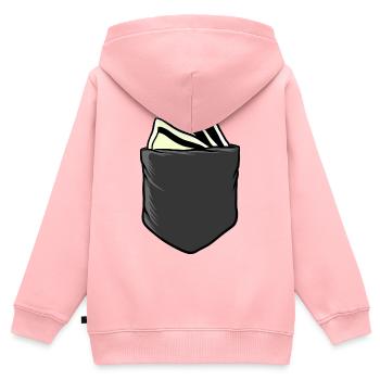 Bargeld Taschengeld - Kinder Premium Organic Zip Hoodie - Rosa - Hinten - AI Model Kid Female (0cm)
