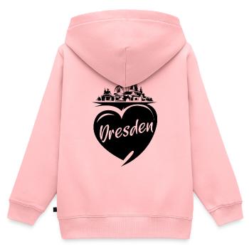 Dresden Herz Frauenkirche Liebe Stadt Osten Symbol - Kinder Premium Organic Zip Hoodie - Rosa - Hinten - AI Model Kid Female (0cm)