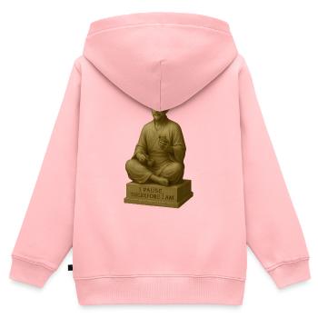Meditativer Mönch mit Smartphone - Kinder Premium Organic Zip Hoodie - Rosa - Hinten - AI Model Kid Female (0cm)
