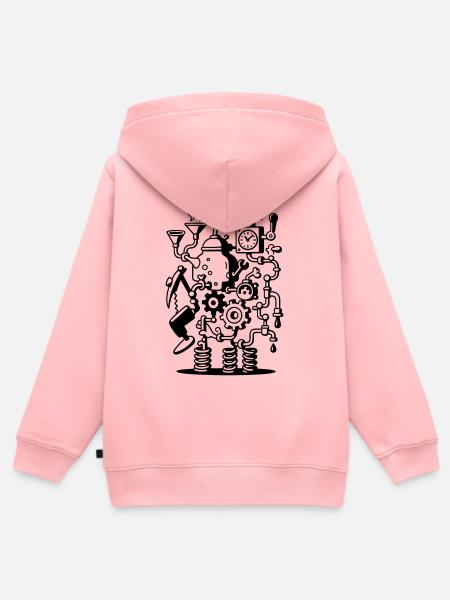 Crazy Machine - Kinder Premium Organic Zip Hoodie - Rosa