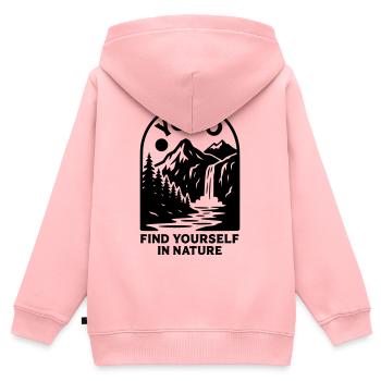 Parc national Yoho - Sweat Premium à capuche zippé enfant bio - rose - Dos - AI Model Kid Female (0cm)