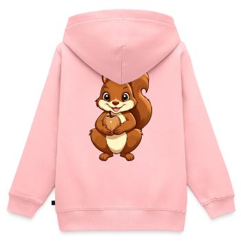 Eichhörnchen im Herbst - Kinder Premium Organic Zip Hoodie - Rosa - Hinten - AI Model Kid Female (0cm)