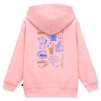 Coffeshop Essentials - Kinder Premium Organic Zip Hoodie - Rosa - Hinten - AI Model Kid Female (0cm)