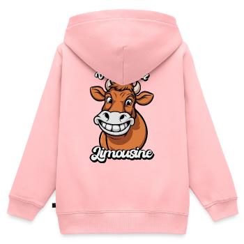 Vachement Limousine Humor Ländliches Landwirtschaftsgeschenk - Kinder Premium Organic Zip Hoodie - Rosa - Hinten - AI Model Kid Female (0cm)