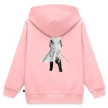 Olli - mein Kaiser - Kinder Premium Organic Zip Hoodie - Rosa - Hinten - AI Model Kid Female (0cm)