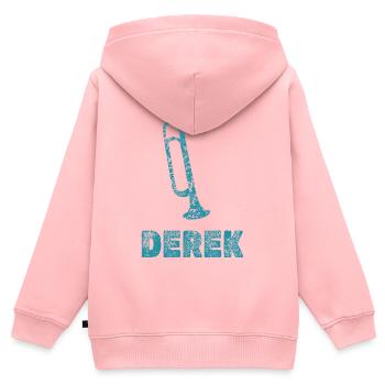 Fanfare Derek - Sweat Premium à capuche zippé enfant bio - rose - Dos - AI Model Kid Female (0cm)