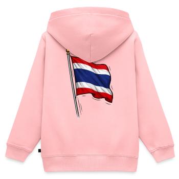 Thailand Fahne - Kinder Premium Organic Zip Hoodie - Rosa - Hinten - AI Model Kid Female (0cm)