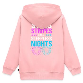 Baby Shower July - Kids Premium Organic Zip-up Hoodie - rose - Back - AI Model Kid Female (0cm)