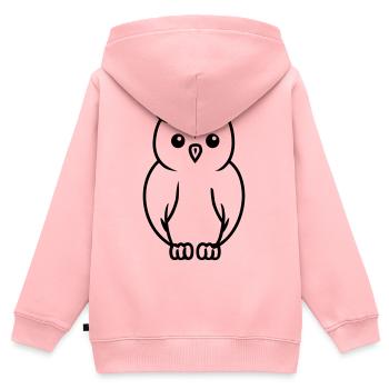 chouette - Sweat Premium à capuche zippé enfant bio - rose - Dos - AI Model Kid Female (0cm)