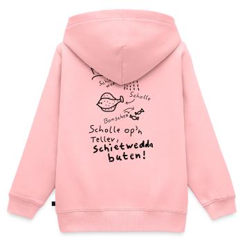 Typisch Norddeutsch Nordisch Platt Moin  - Kinder Premium Organic Zip Hoodie - Rosa - Hinten - AI Model Kid Female (0cm)