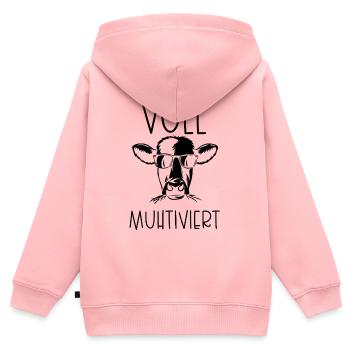 Voll Muhtiviert - Kinder Premium Organic Zip Hoodie - Rosa - Hinten - AI Model Kid Female (0cm)