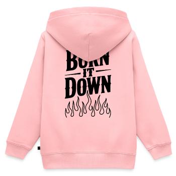 Brenn es nieder - Kinder Premium Organic Zip Hoodie - Rosa - Hinten - AI Model Kid Female (0cm)