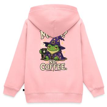 Mana Kaffee Frosch Zauberer Shirt - Kinder Premium Organic Zip Hoodie - Rosa - Hinten - AI Model Kid Female (0cm)