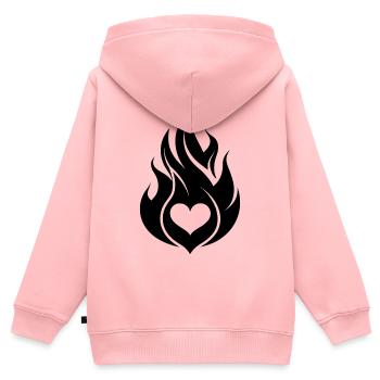 Abstract Fire Heart - Kids Premium Organic Zip-up Hoodie - rose - Back - AI Model Kid Female (0cm)
