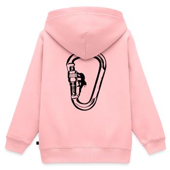 Climbing Climbing Minimalist Carabiner - Kids Premium Organic Zip-up Hoodie - rose - Back - AI Model Kid Female (0cm)