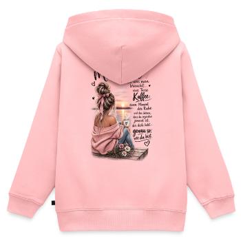 Kuscheltage am See - Kinder Premium Organic Zip Hoodie - Rosa - Hinten - AI Model Kid Female (0cm)