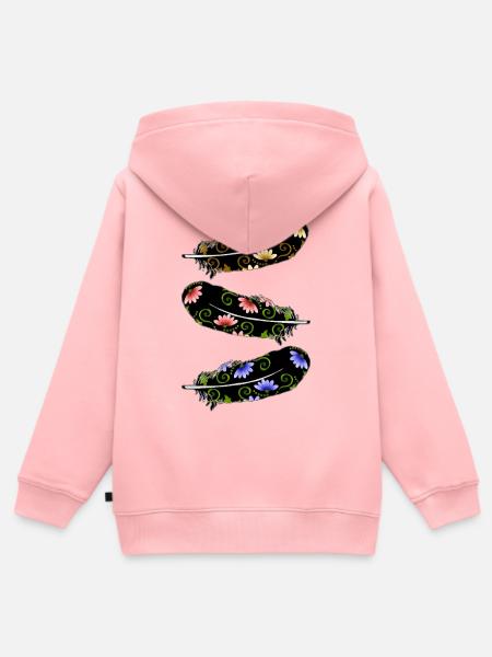 Feder - Kinder Premium Organic Zip Hoodie - Rosa