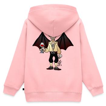 Vampir - Kinder Premium Organic Zip Hoodie - Rosa - Hinten - AI Model Kid Female (0cm)